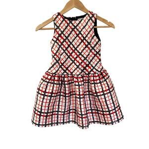 Crewcuts x Kid Made Modern Twizzler Dress sz 6 Red Plaid Dress Special Occasion
